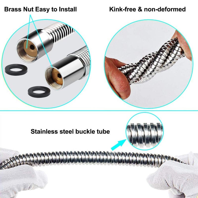 KWODE Pre-rinse Sprayer Hose Replacement Kit for Commercial Kitchen Sink Faucet, 44â€ Length Stainless Commercial Dish Spray Hose Parts - Image 3